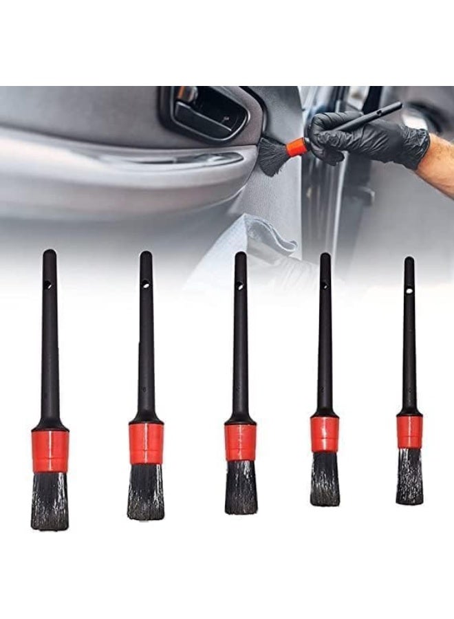 My Souq store :Professional Car Detailing Brush Set (5 Pcs), Multi-Size for Interior & Exterior Cleaning, Wheels, Vents & Dashboard - Image 1