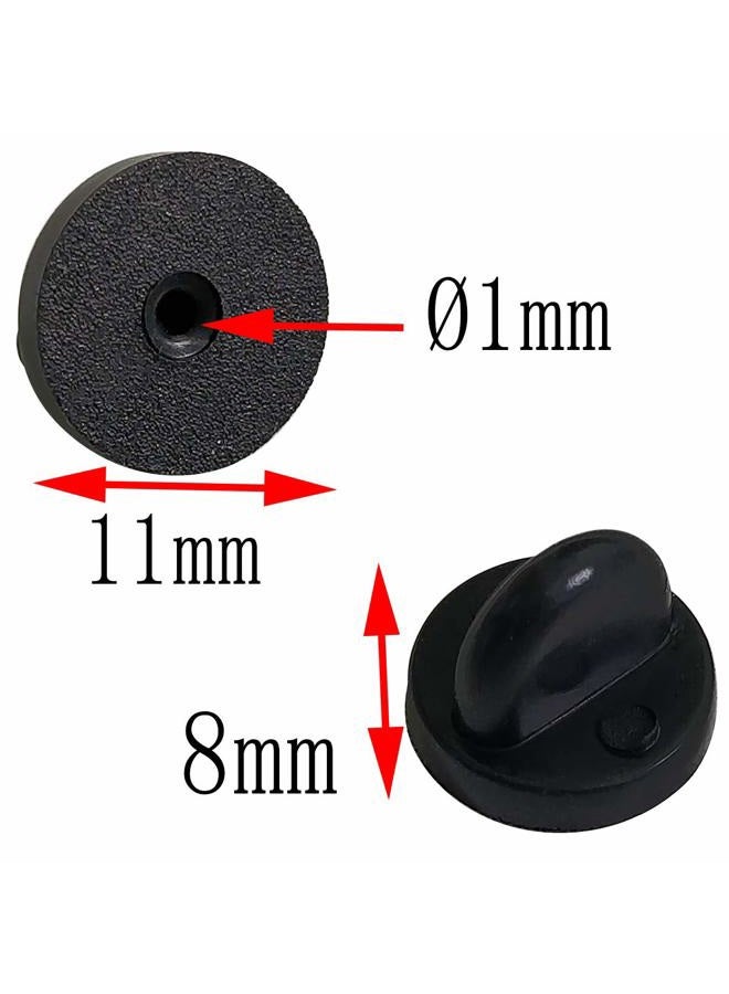 TTSAM Lapel Pin Backing Holder Clasp Butterfly Clutch PVC Rubber Pin Backs Keepers Replacement for Uniform Badges Comfort Fit Tie Tack Black 200192 - Image 3