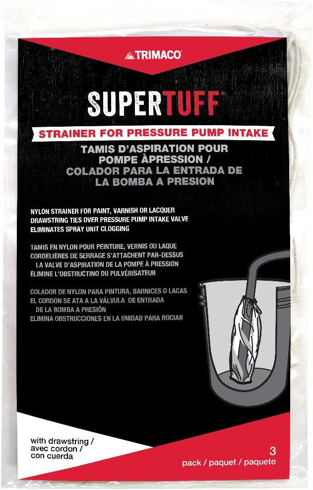 Trimaco Trimaco SuperTuff Pump Strainer Bag with Draw String 600 microns 3 pack White  - Image 1