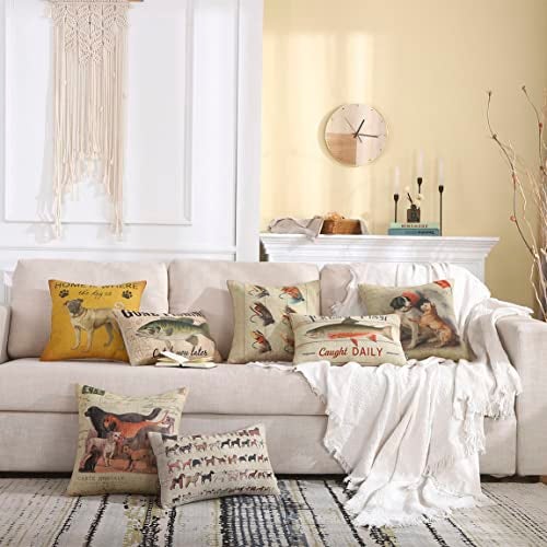 TRENDIN Gone Fishing Pillow Cover 20x12 Inch Retro Lakeside Decor Cushion Cover Oblong Pillowcase for Sofa Couch Linen PL1019TR - Image 2