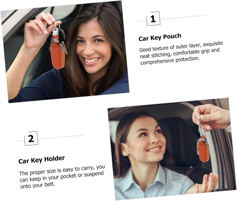 FAVOMOTO 2pcs Key Bag Keychain Bag Car Key Zipper Bag Auto Key Bag Car Key Container Car Key Shell - Image 4