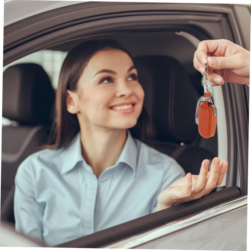 FAVOMOTO 2pcs Key Bag Keychain Bag Car Key Zipper Bag Auto Key Bag Car Key Container Car Key Shell - Image 3
