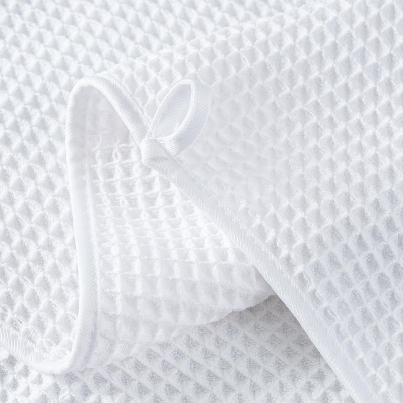 Microfiber Waffle Hand Towels, 2 Pieces, Soft, Absorbent, Fast Drying, Lint Free 430 GSM (White) - Image 3