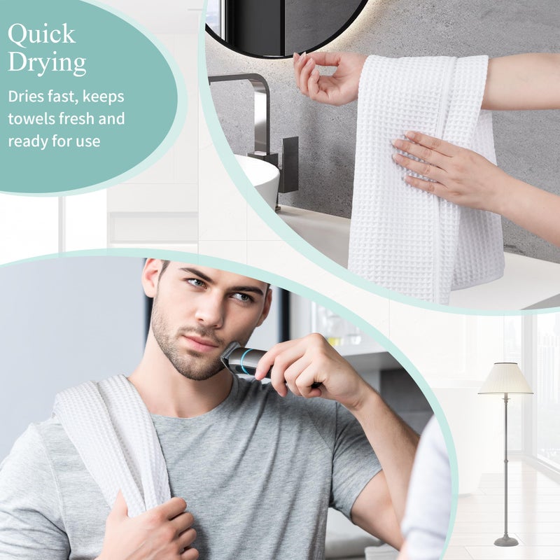 Microfiber Waffle Hand Towels, 2 Pieces, Soft, Absorbent, Fast Drying, Lint Free 430 GSM (White) - Image 5