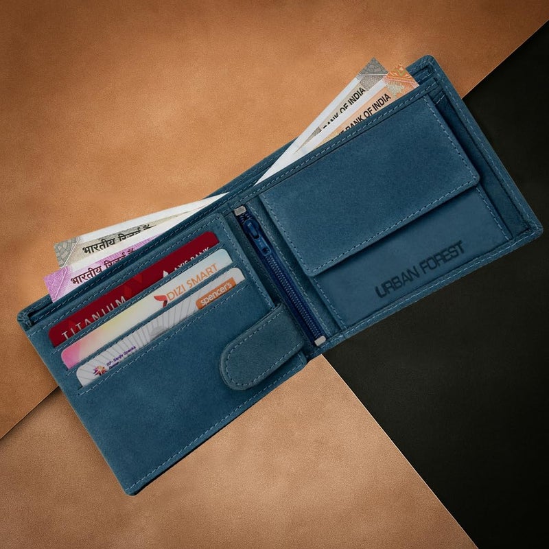 URBANFOREST محفظة ليو الجلدية الزرقاء المقاومة للترددات اللاسلكية للرجال - Image 3