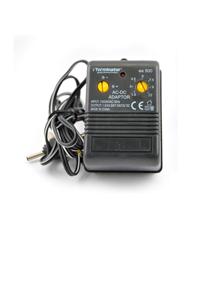 Terminator AC to DC 1.5V 3V 4.5V 6V 9V 12V Flat 3 pin Plug Power Supply Adapter 500mA - Image 2