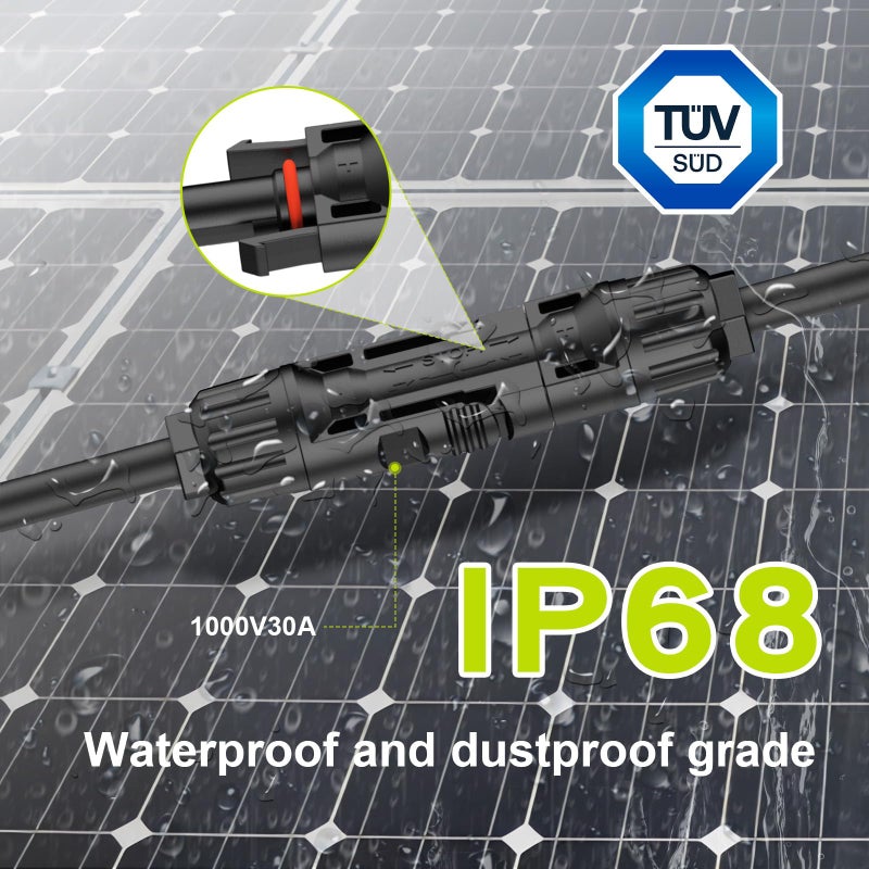 JXMXRPV Solar Connectors for 4 Solar Panels,Tool-Free Solar Panels Connectors,Waterproof Solar Panel Splitter, 2 to 8 Y Branch Parallel Adapter for Solar Cable Extension - Image 5