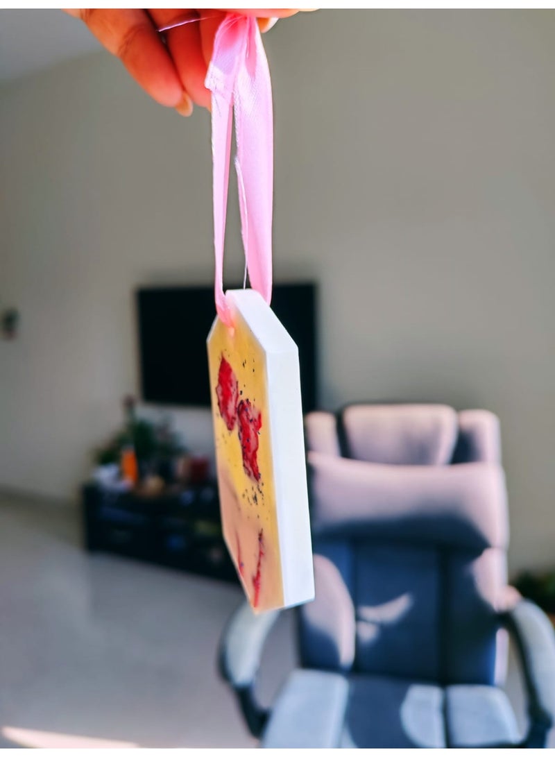 Glowlyn Scented Air Freshner, Hanging Car Air Freshner, Wax Sachet with Rose petals, Lasts upto 8 weeks, Wax Sachets for Drawers & closet, Home Fragrance Sachet for Lover/Home/Car Fragrance Product - Image 2