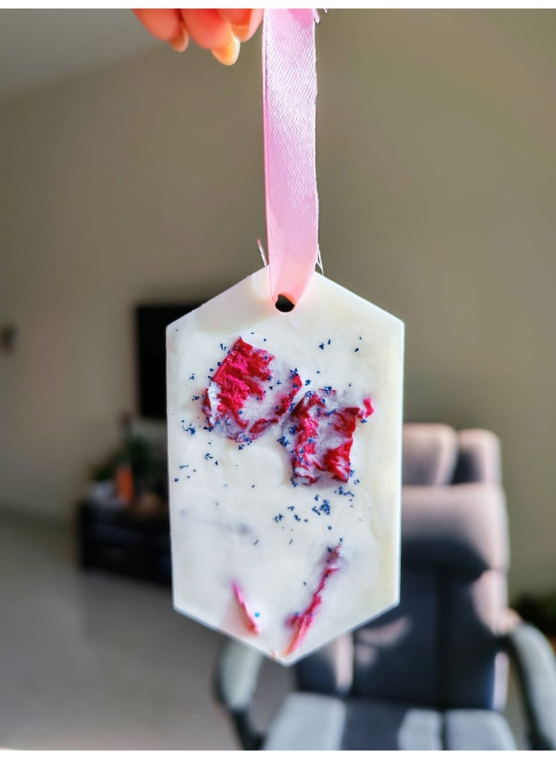 Glowlyn Scented Air Freshner, Hanging Car Air Freshner, Wax Sachet with Rose petals, Lasts upto 8 weeks, Wax Sachets for Drawers & closet, Home Fragrance Sachet for Lover/Home/Car Fragrance Product - Image 3