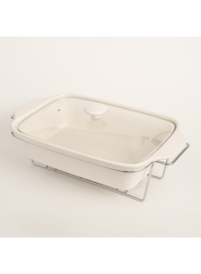 La Mesa 15"Rect. Casserole With Candle Stand Silver - Image 3