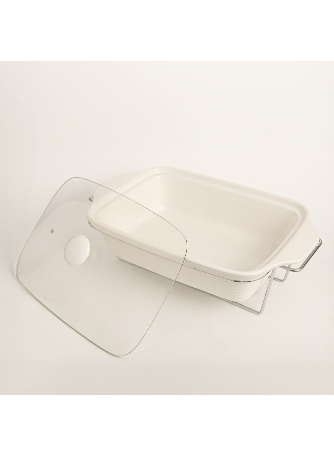 La Mesa 15"Rect. Casserole With Candle Stand Silver - Image 1