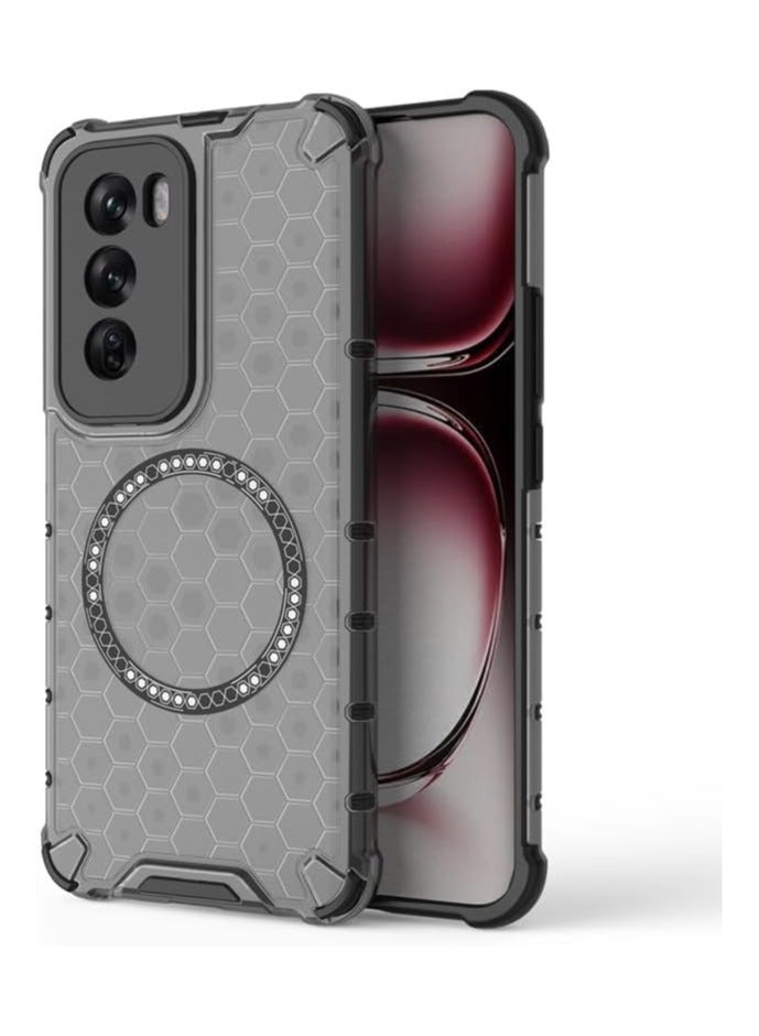 عام حافظة مغناطيسية متوافقة مع OPPO Reno 12 Pro 5G، شفافة معتمة ضد البصمات، حافظة هاتف واقية ضد الصدمات لReno12 Pro. - Image 2