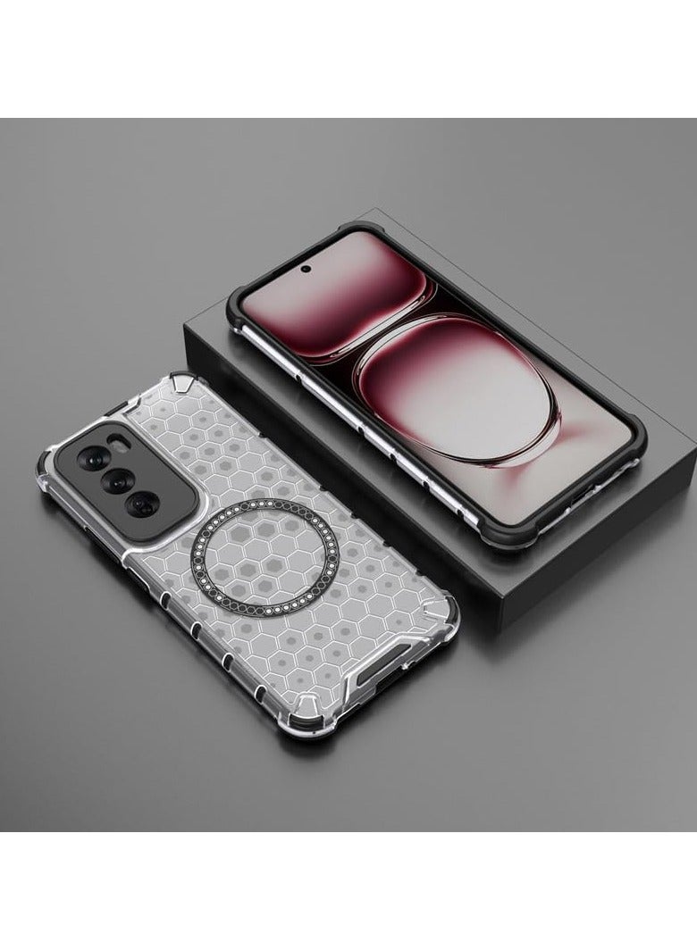 عام حافظة مغناطيسية متوافقة مع OPPO Reno 12 Pro 5G، شفافة معتمة ضد البصمات، حافظة هاتف واقية ضد الصدمات لReno12 Pro. - Image 3