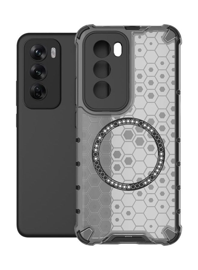 عام حافظة مغناطيسية متوافقة مع OPPO Reno 12 Pro 5G، شفافة معتمة ضد البصمات، حافظة هاتف واقية ضد الصدمات لReno12 Pro. - Image 1