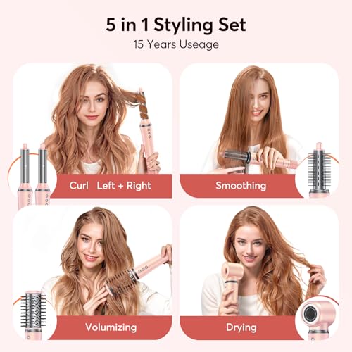 Bopcal 5 in 1 Hot Air Styler Wrap – High-Speed Hair Dryer Brush with Auto Wrap Curlers, Fast Drying & Frizz-Free Styling, Smart Heat Control, No Heat Damage, Lightweight, Giftable for Women - Image 2