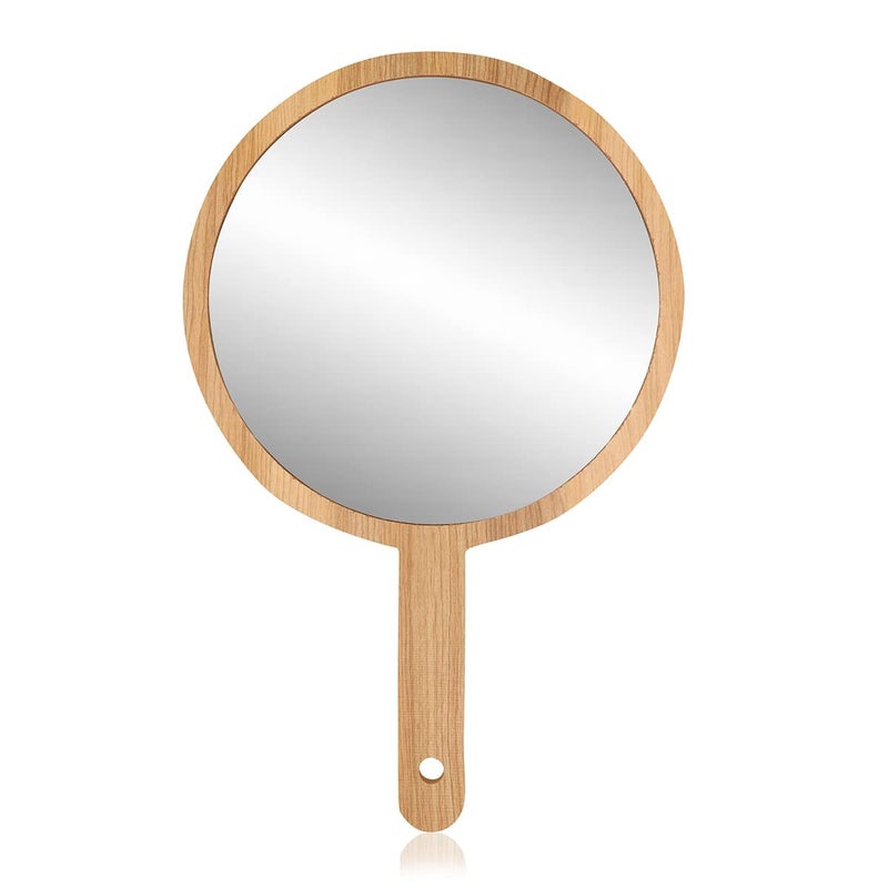 Victor Enterprises Wooden Handheld Beauty Makeup Mirror Set of 2 Round Shape 1075 inch Oval Shape 1075 Inch Salon Mirror Dressing Table Mirror Shaving Mirror and Travel Mirror - Image 2