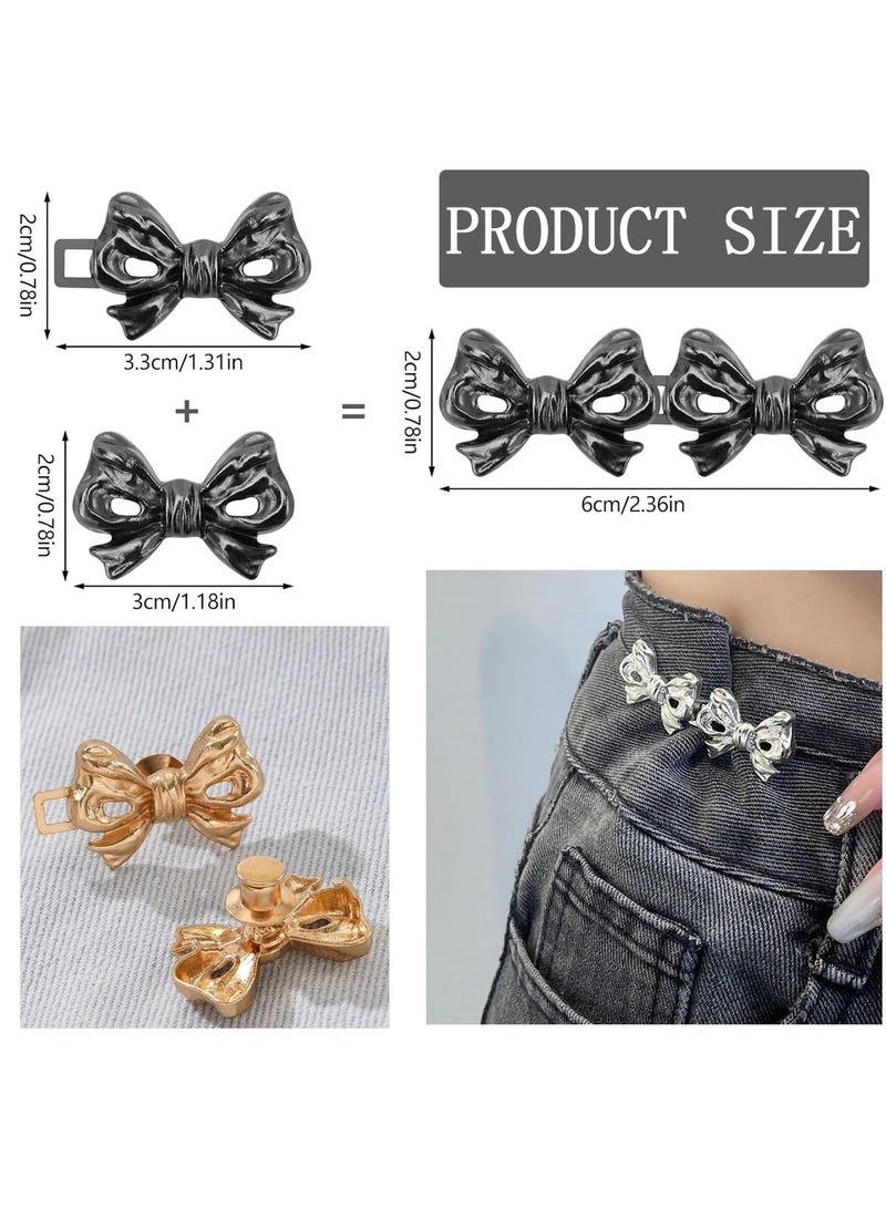 SUNSAR 8 Pairs Bow shaped Waist Tightening Pins Detachable Nail  free Sew free for Adjusting Waist of Jeans Pants and Skirts - Image 2