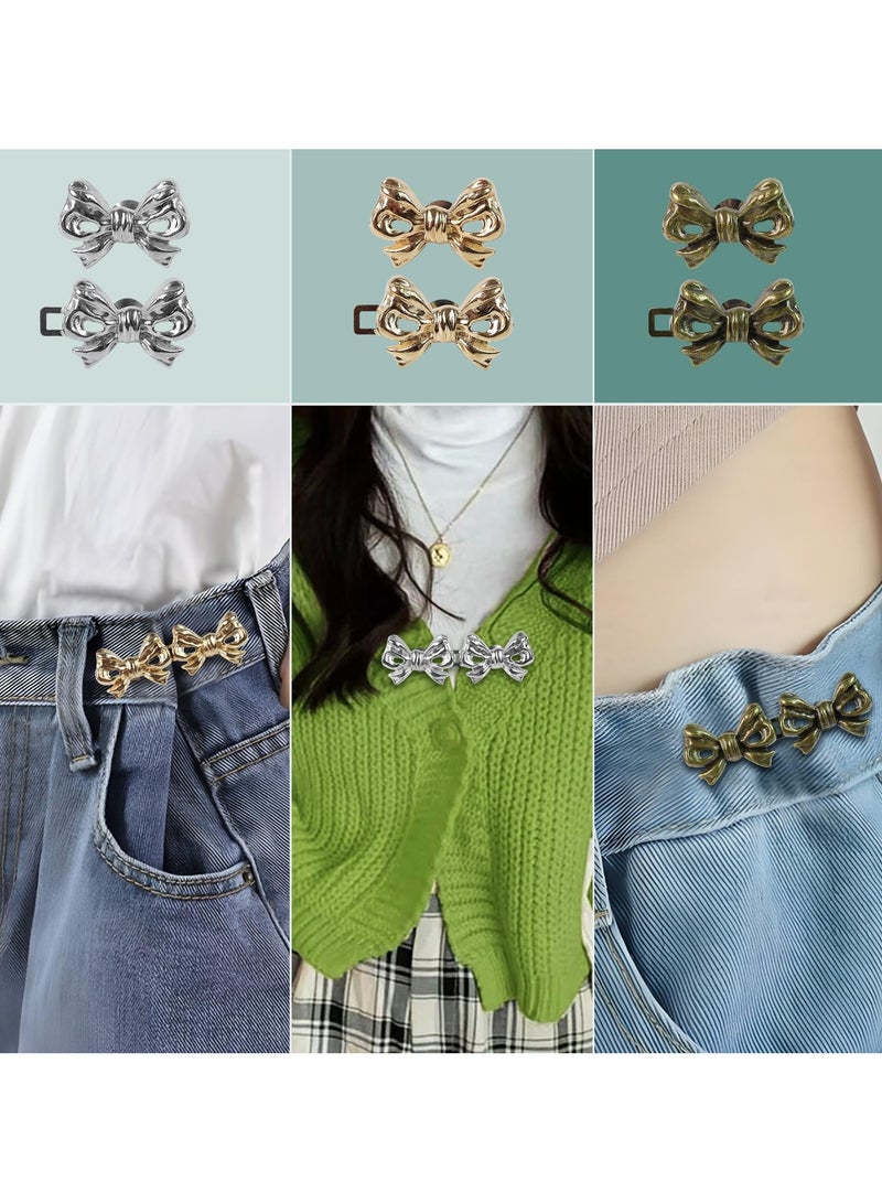 SUNSAR 8 Pairs Bow shaped Waist Tightening Pins Detachable Nail  free Sew free for Adjusting Waist of Jeans Pants and Skirts - Image 5