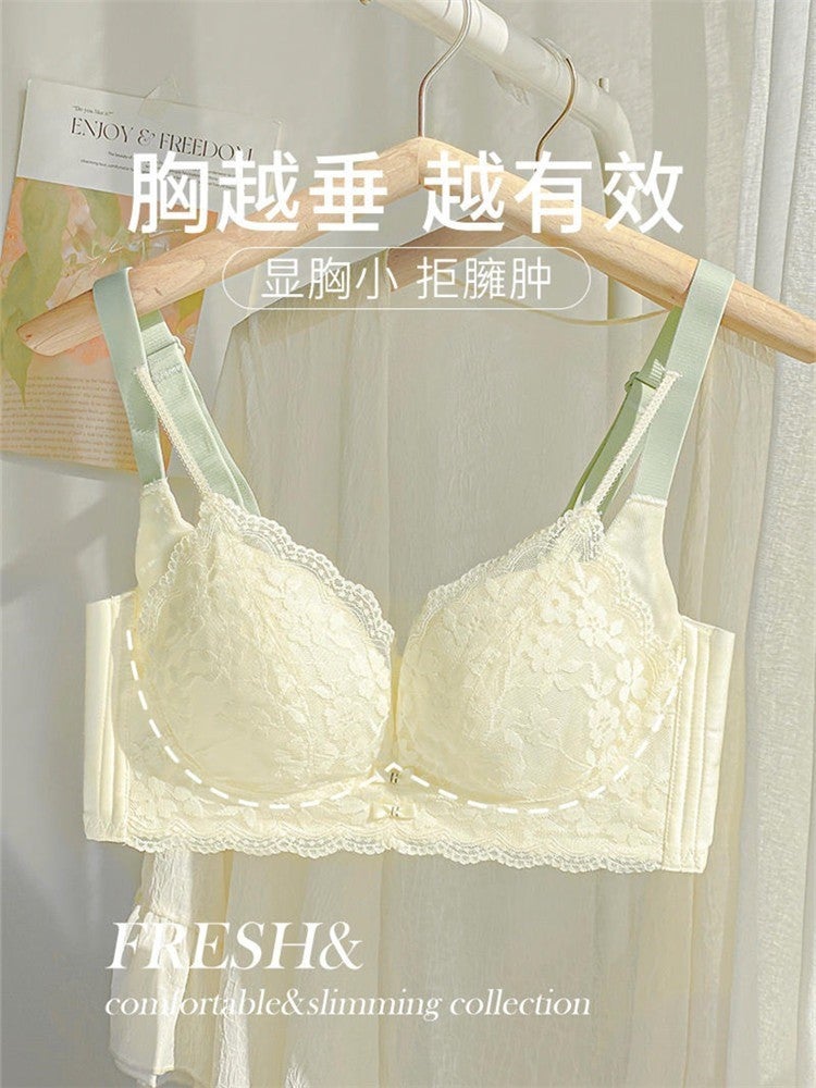 CME Lace Ultra-Thin Bra for Women, Push-Up Adjustable Non-Wired Bra, Anti-Sagging Side Support, No Underwire - Image 2