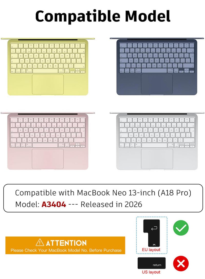 سجيت غطاء لوحة مفاتيح فاخر فائق النحافة للحماية لجهاز MacBook Neo 13 بوصة 2026 بشريحة A18 Pro وسعة 256GB بدون Touch ID، تخطيط EU&AR - Image 2