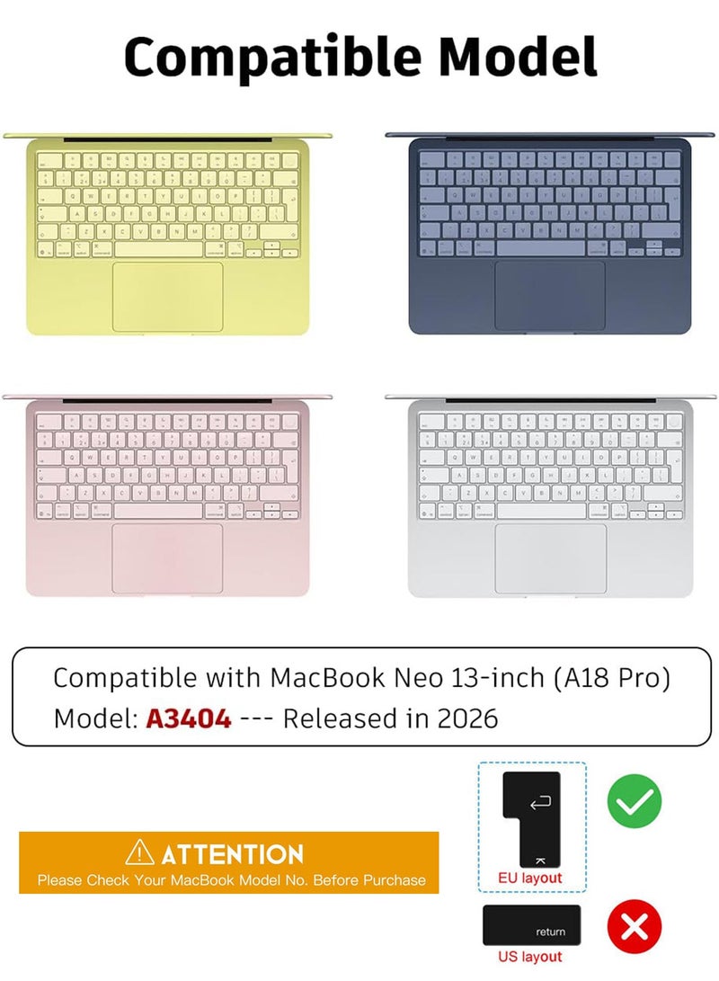 SJet Premium Keyboard Cover Ultra Thin Protector Skin for 2026 Macbook Neo 13'' A18 Pro Chip 256GB without Touch ID, EU&AR Layout - Image 2