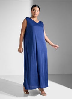 Khizana Plus size embroidered kaftan with sleevless inner  - Image 4