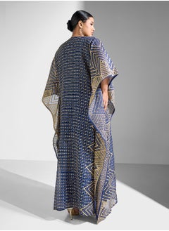 Khizana Plus size embroidered kaftan with sleevless inner  - Image 2