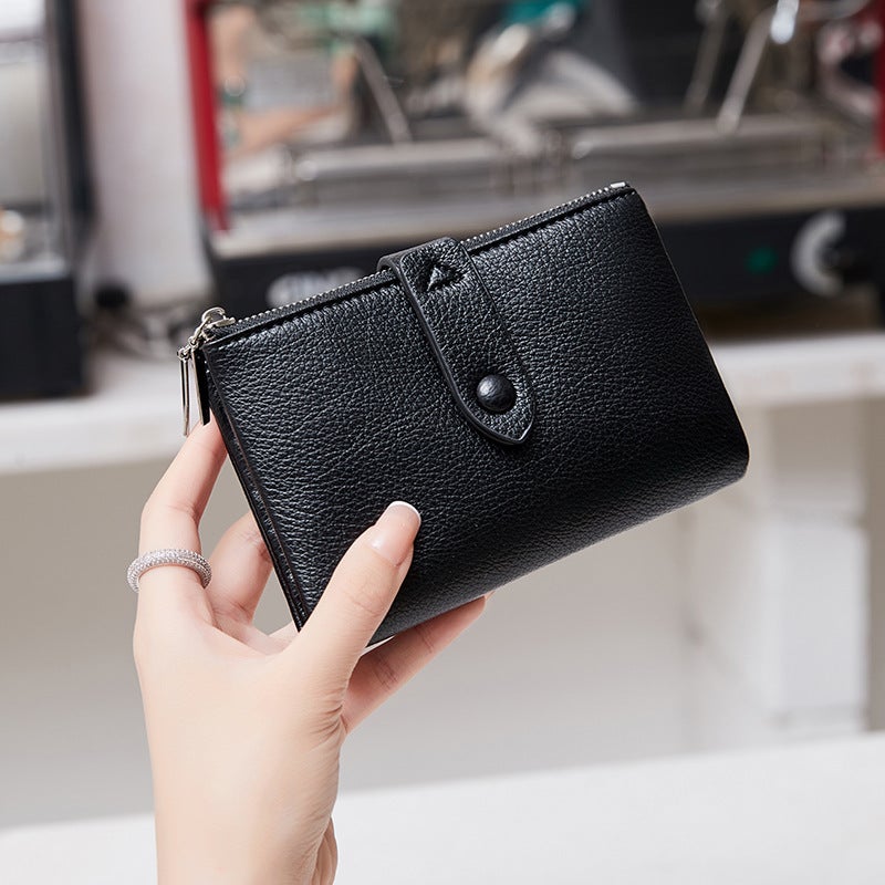 Multifunctional Solid Color PU Leather Wallet, RFID Blocking Design Portable Daily Storage Purse for Cards Cash Coin Business Use - Image 2
