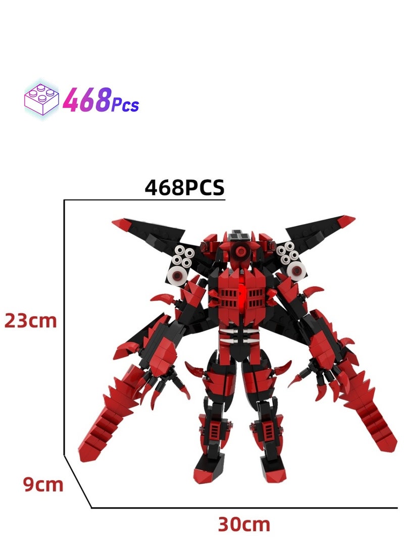 Y&D Skibidi Toilet Man Toy Building Blocks 468 Pcs Double Sword Red Surveillance King Toy Ideas Toys Battle Horror Game Model Ideas Toys Gifts for Adult & Kids  - Image 1