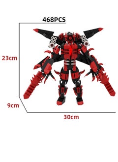 Y&D Skibidi Toilet Man Toy Building Blocks 468 Pcs Double Sword Red Surveillance King Toy Ideas Toys Battle Horror Game Model Ideas Toys Gifts for Adult & Kids  - Image 1