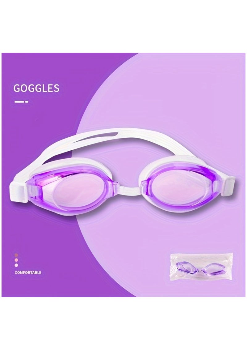 MUMS PLANET - "Fun and safe water adventures await you: Comfortable (purple) swimming cap and goggles set with a design that gives you clear vision." - Image 1