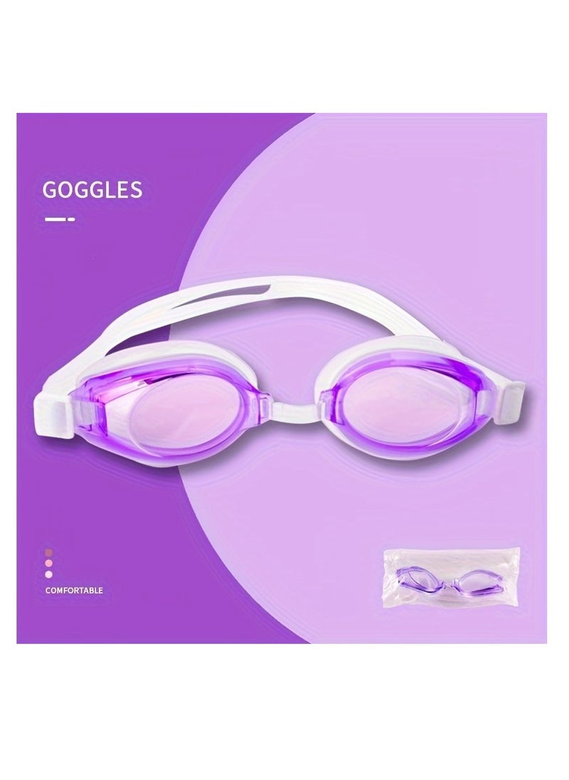 MUMS PLANET - "Fun and safe water adventures await you: Comfortable (purple) swimming cap and goggles set with a design that gives you clear vision." - Image 1