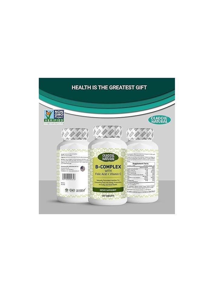 Oladole Natural Oladole Natural B-Complex with Folic Acid Vitamin C (120 Tablets)  - Image 4