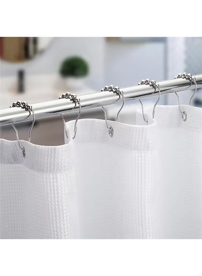 Rubik Shower Curtain Rings, Stainless Steel Hooks - Image 5