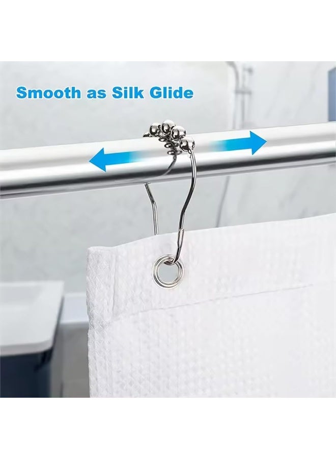 Rubik Shower Curtain Rings, Stainless Steel Hooks - Image 4