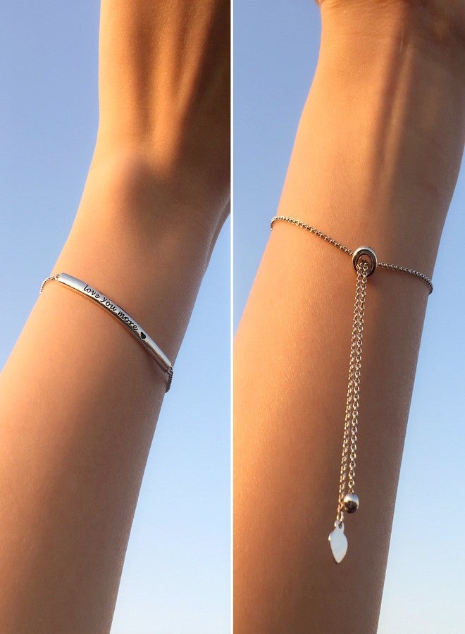 ACJNA 925 Sterling Silver Bracelet for Women Engraved Love You More Inspirational Jewelry Gift for Teens - Image 5