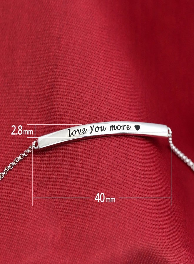 ACJNA 925 Sterling Silver Bracelet for Women Engraved Love You More Inspirational Jewelry Gift for Teens - Image 2