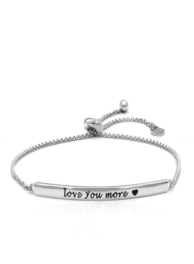 ACJNA 925 Sterling Silver Bracelet for Women Engraved Love You More Inspirational Jewelry Gift for Teens - Image 1
