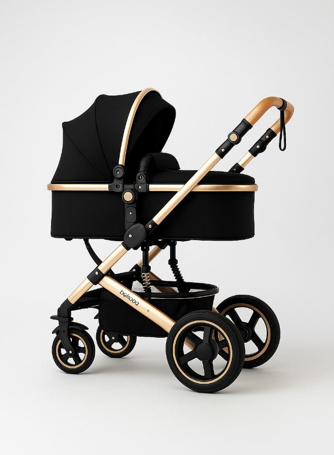 بيليكو عربة أطفال Belecoo عالية الجودة - قابلة للطي بيد واحدة، مع مساحة تخزين كبيرة ونافذة لمراقبة الطفل - Image 1