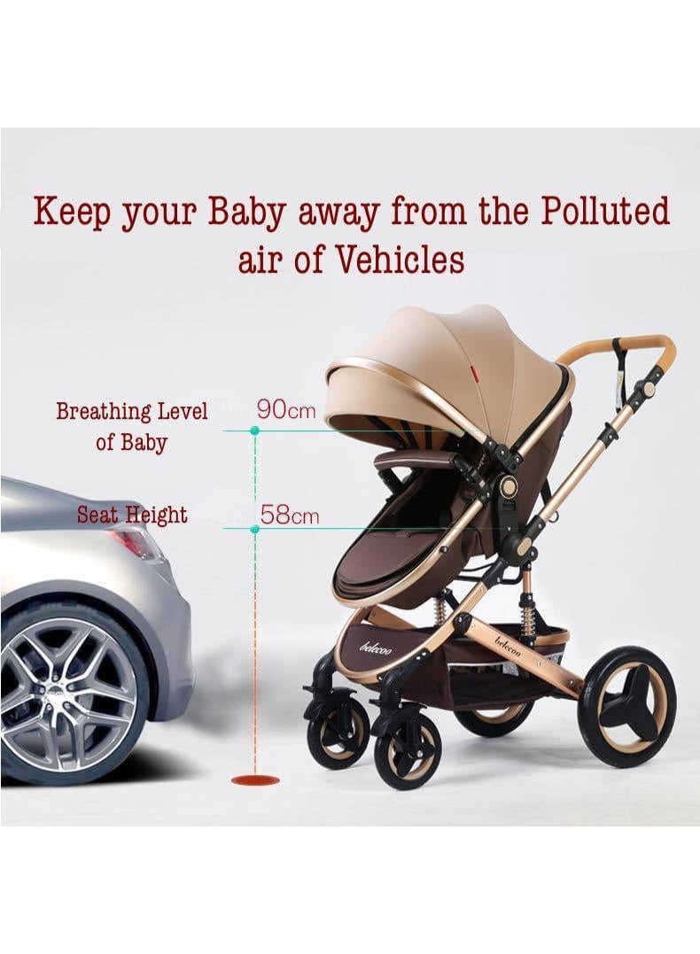 بيليكو عربة أطفال Belecoo عالية الجودة - قابلة للطي بيد واحدة، مع مساحة تخزين كبيرة ونافذة لمراقبة الطفل - Image 5