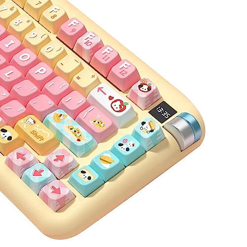daixiahu Cute Bread Puppy Theme keycaps 158 Key PBT keycaps MDA Custom keycap Set is Suitable for 61/87/104/108 Cherry MX Switch and Other Mechanical Keyboards (Dog) - Image 1