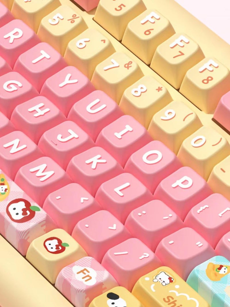 daixiahu Cute Bread Puppy Theme keycaps 158 Key PBT keycaps MDA Custom keycap Set is Suitable for 61/87/104/108 Cherry MX Switch and Other Mechanical Keyboards (Dog) - Image 2
