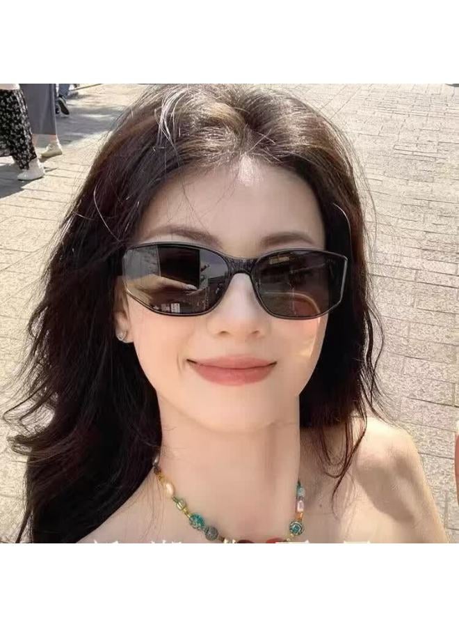 Lianshang Sungl For Men And Women, High-end European Retro Cat-eye Sungl, Stylish Curved Small Frame Uv Protection Gl For Wome