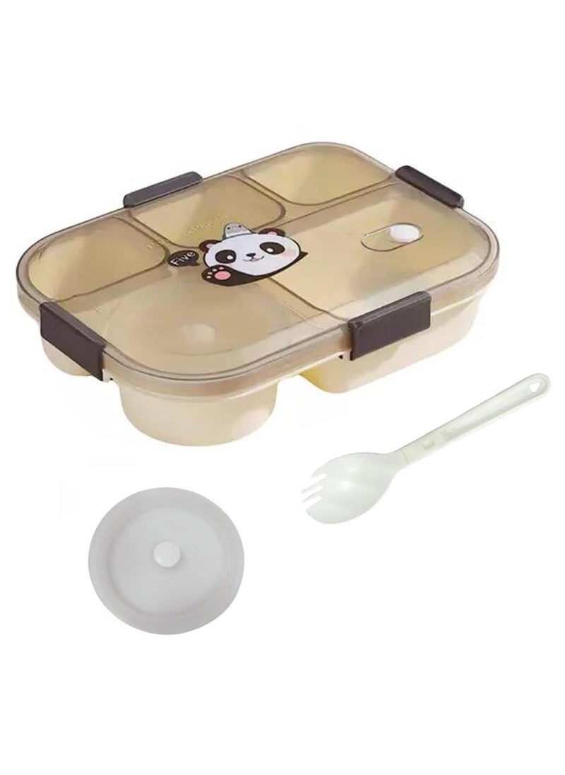 TYCOM Lunch Box for Kid Bento Box Children School Children's Lunch Box with Compartments Leak-proof Lunch Box for Girls and Boys Snack Box Panda-Black.  - Image 1