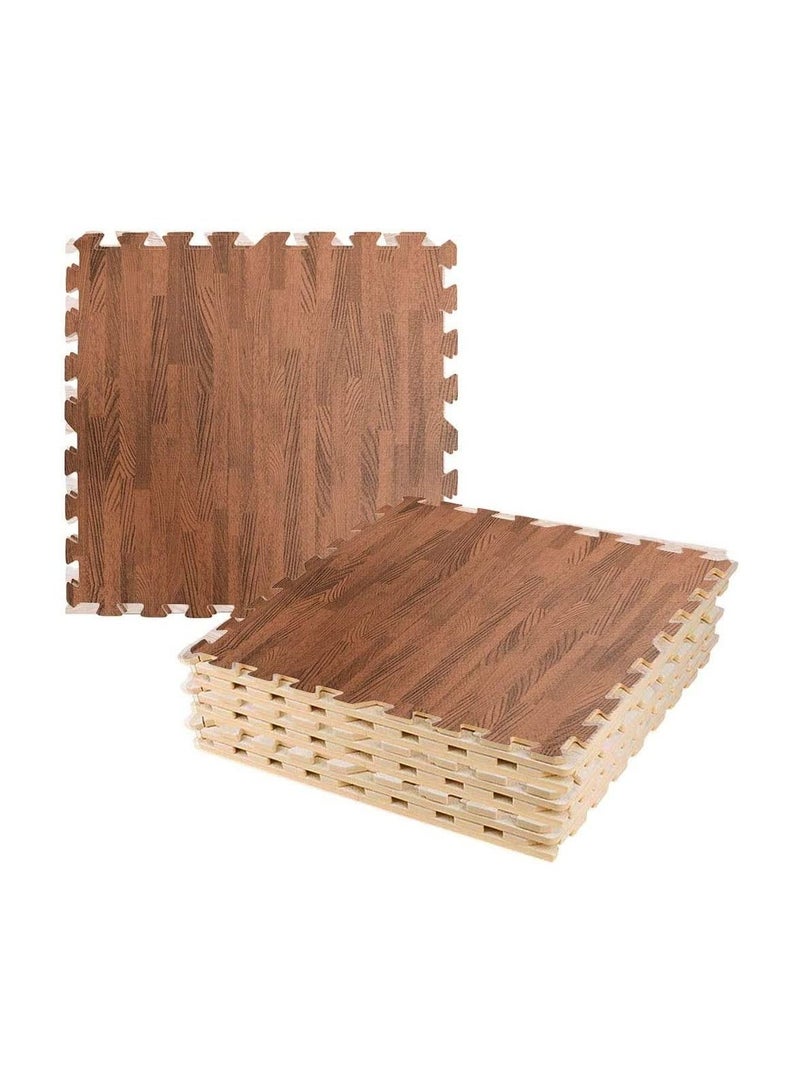 Interlocking Wood Design Foam Puzzle Mats Kids Durable Large Soft Indoor Floor Play Mat Size 60x60x1cm with 8 tiles - Image 2