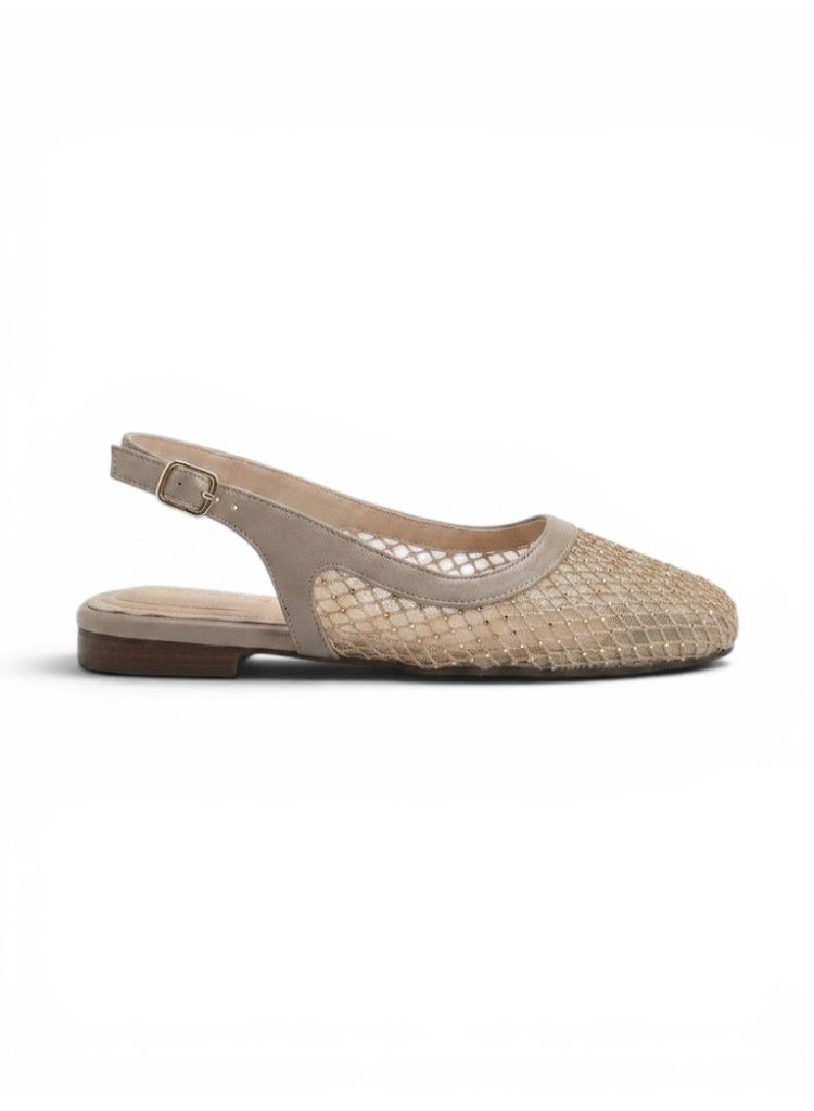 LIFESTYLISH Ballerina Flat Mesh With Buckle BF-808 - Beige - Image 1