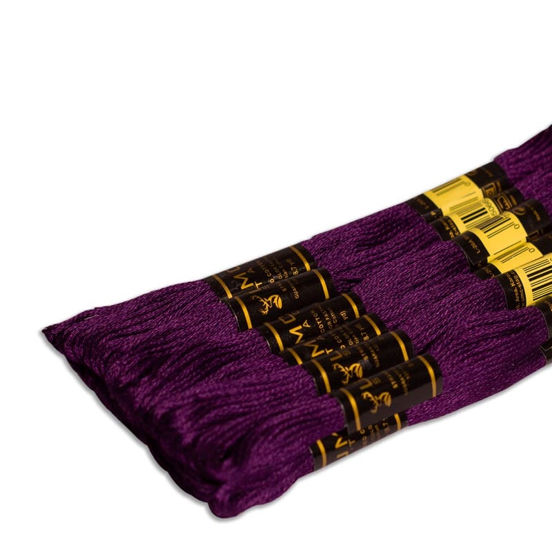 UMC STAG 12 Pieces Dark Purple Violet 102550 Premium Embroidery Thread Egyptian Cotton Skeins Cross Stitch Floss Oeko TEX Stranded Dark Purple 102