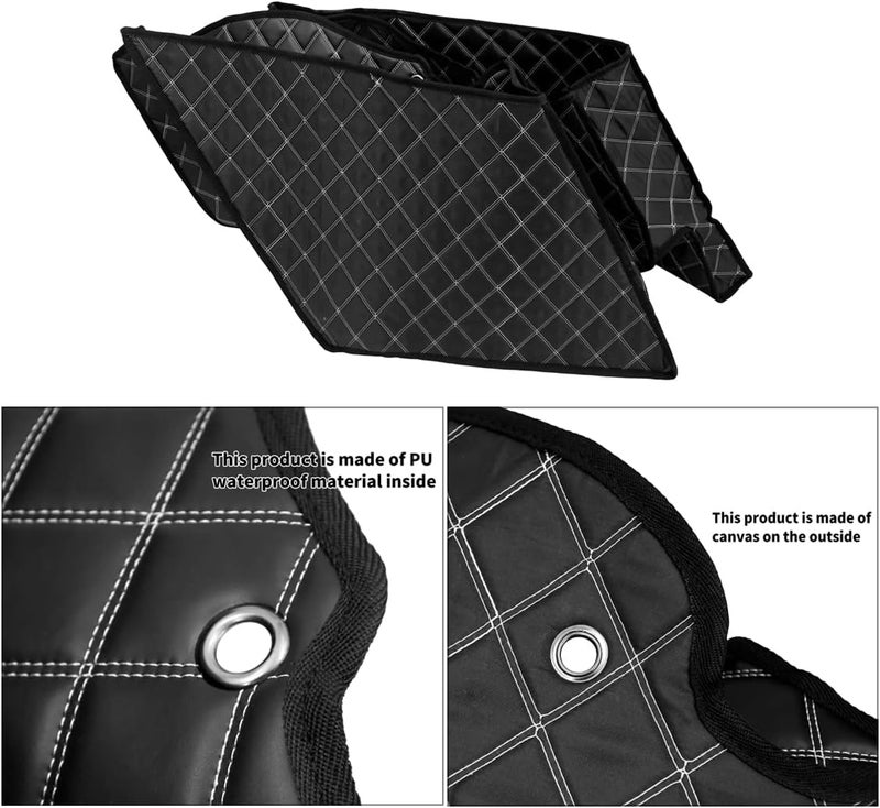 HDBUBALUS بطانات حقيبة السرج الممتدة HDBUBALUS بخيوط بيضاء لدراجات هارلي 2014-2022 - زوج واحد - Image 5
