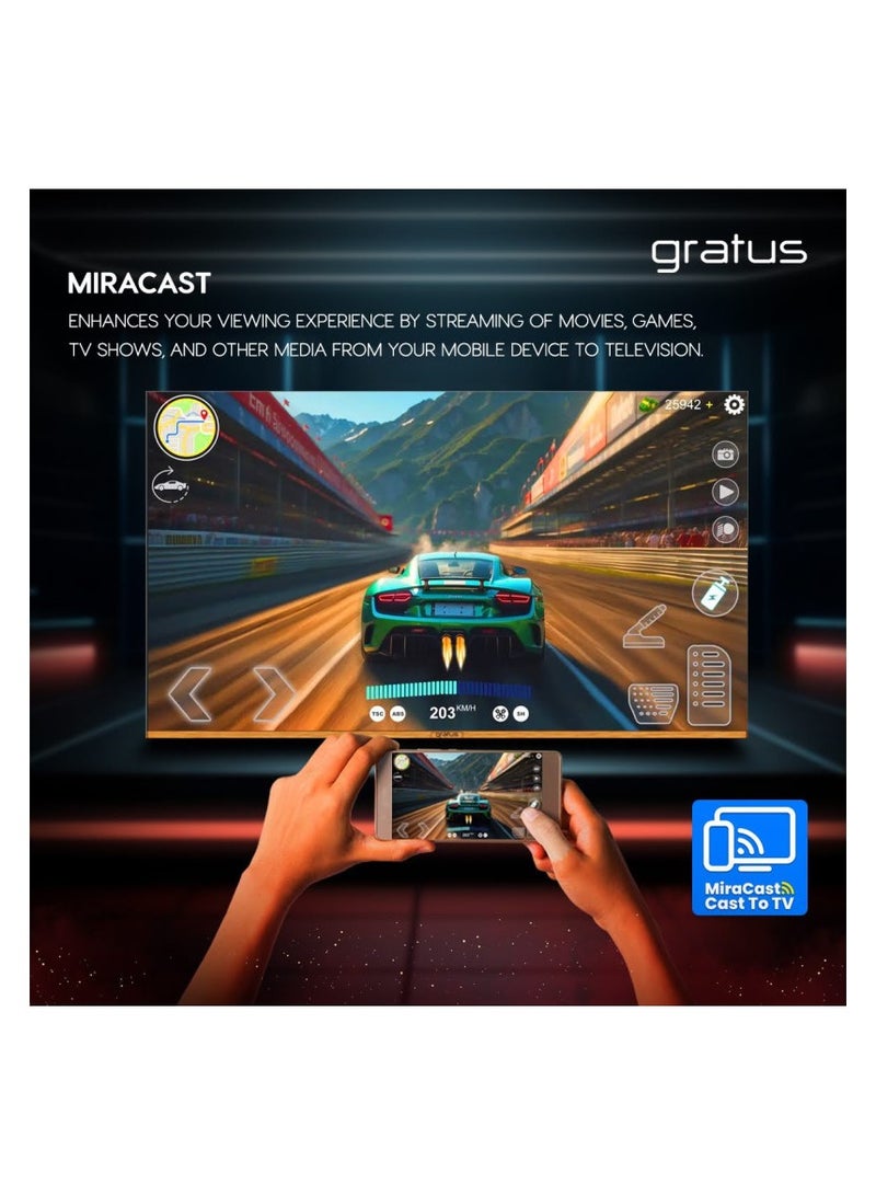 gratus تلفاز ذكي LED 65 بوصة بدقة 4K بدون حواف يعمل بنظام WebOS مع تقنية ThinQ AI - Image 4