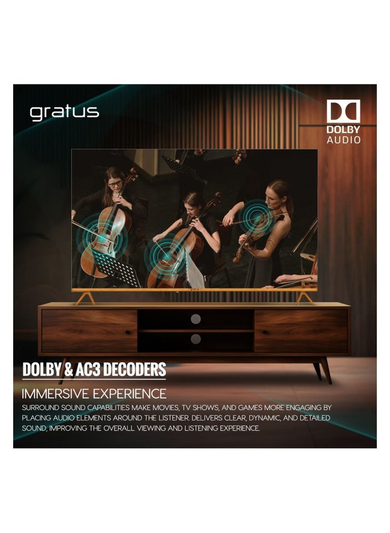 gratus تلفاز ذكي LED 65 بوصة بدقة 4K بدون حواف يعمل بنظام WebOS مع تقنية ThinQ AI - Image 5